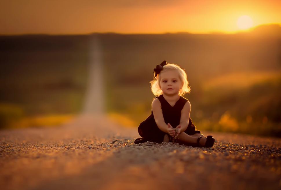 Small girl on road space wallpaper | other | Wallpaper Better