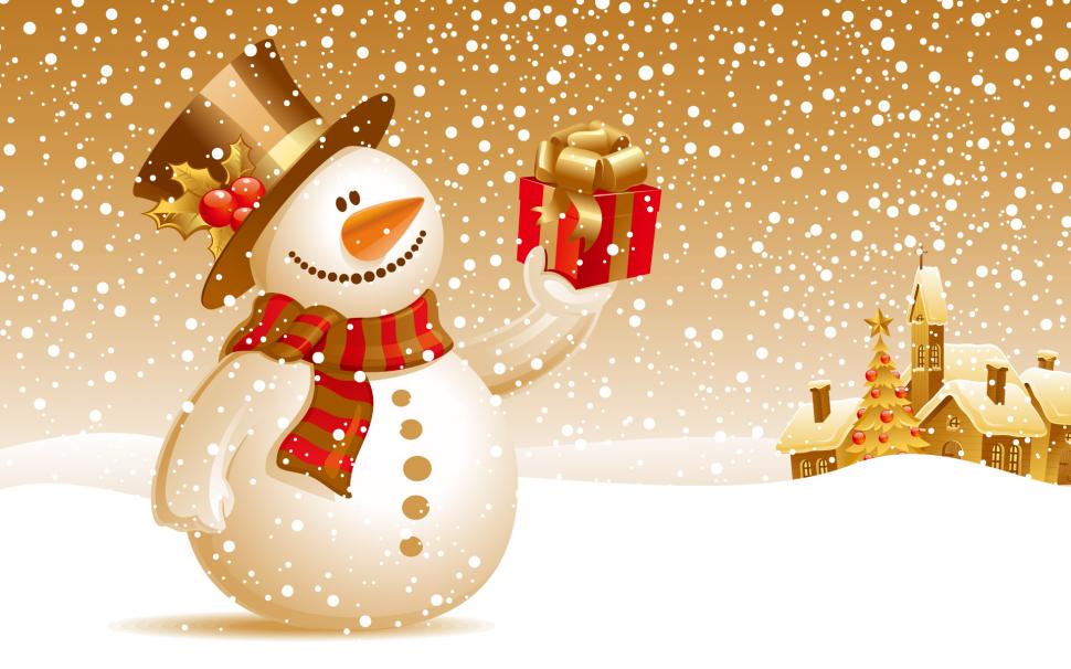 Snowman Christmas Gift wallpaper,christmas HD wallpaper,gift HD wallpaper,snowman HD wallpaper,1920x1200 wallpaper