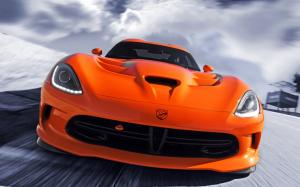 Dodge SRT Viper orange supercar front view wallpaper thumb