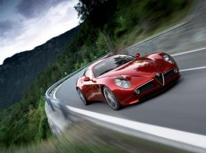 Alfa Romeo 8C red supercar wallpaper thumb