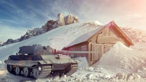 Snow Winter Cabin Tank HD wallpaper thumb