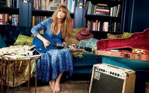 Taylor Swift, Hairs, Guitar, Skirt, Book wallpaper thumb