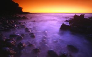 Ocean Rocks Stones Coast Sunset HD wallpaper thumb