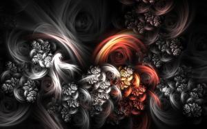 Silver shapes and flowers wallpaper thumb