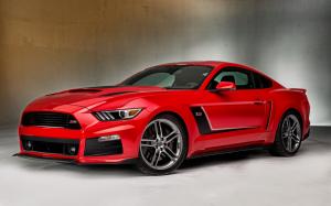 2015 Ford Mustang red supercar side view wallpaper thumb