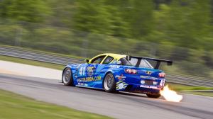 Mazda RX-8 Backfire Flame Motion Blur Race Car HD wallpaper thumb