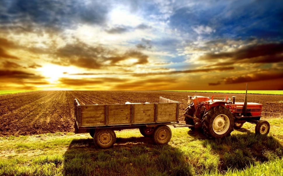 Typical tractor outside his field wallpaper,tractor HD wallpaper,field HD wallpaper,sunset HD wallpaper,nature HD wallpaper,landscape HD wallpaper,2560x1600 wallpaper
