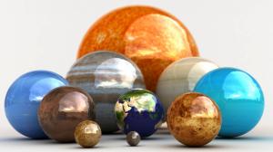 3D balls, planets, earth, colorful wallpaper thumb