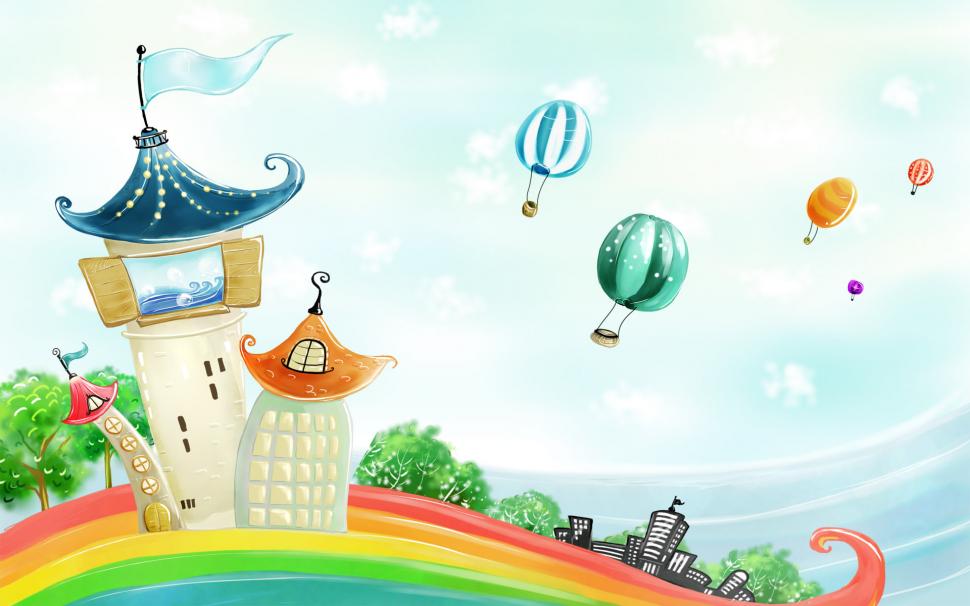 Kids, Rainbow, Hot Air Balloons wallpaper,kids HD wallpaper,rainbow HD wallpaper,hot-air balloons HD wallpaper,1920x1200 wallpaper
