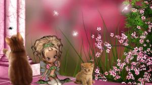 Magical Spring Fairy Kittens wallpaper thumb