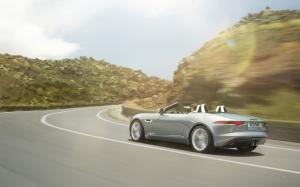 Jaguar F-Type Motion Blur Road HD wallpaper thumb