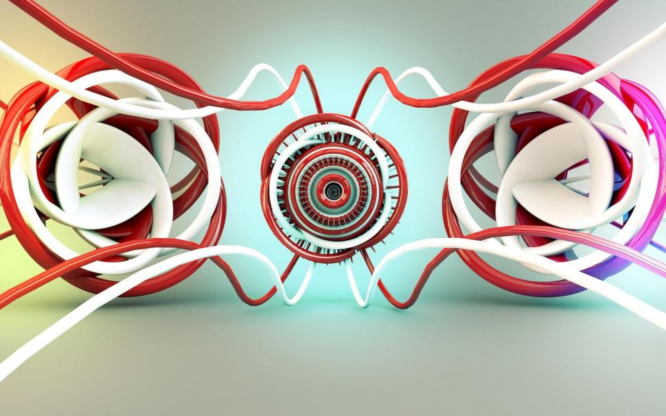 Red and white circles wallpaper,3d HD wallpaper,1920x1200 HD wallpaper,circle HD wallpaper,1920x1200 wallpaper