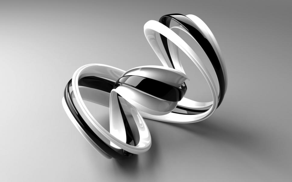 3D Black and White shapes wallpaper,1920x1200 wallpaper