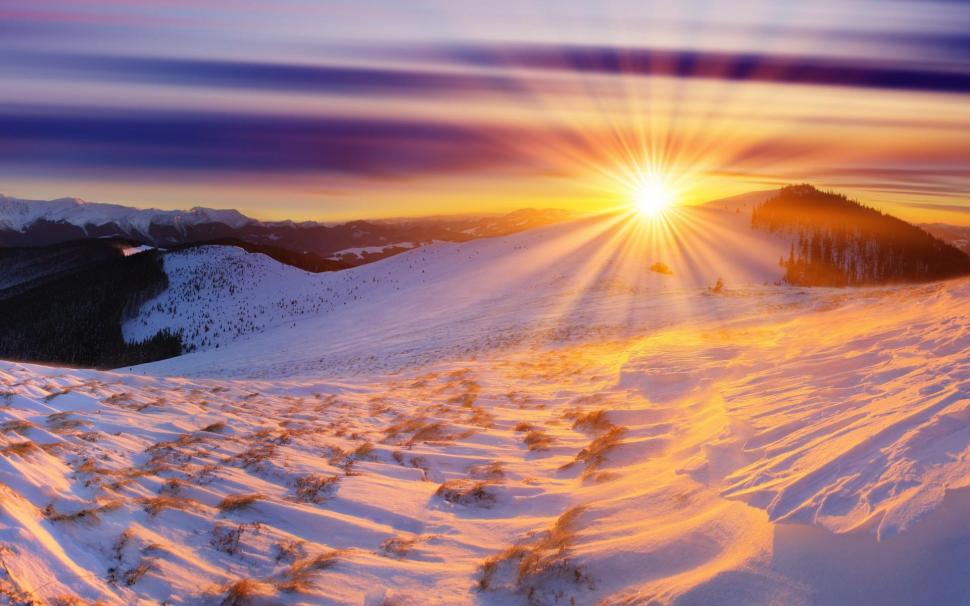 Spectacular Winter Sunrise wallpaper,winter HD wallpaper,sunrise HD wallpaper,mountains HD wallpaper,clouds HD wallpaper,nature & landscapes HD wallpaper,1920x1200 wallpaper