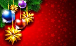 christmas decorations, twig, thread, stars wallpaper thumb