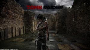Tomb Raider Lara Croft Bow Arrow Rain HD wallpaper thumb