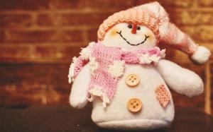 Stuffed toy, snowman, scarf, hat, buttons, winter wallpaper thumb