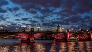Bridge, Night, River, City, Sky, Lights wallpaper thumb