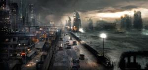 City, Flood, Road, Cars, Night wallpaper thumb