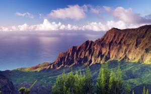 Na Pali Coast State Park sunset at Hawaii wallpaper thumb