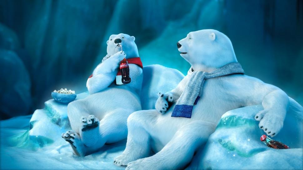 Polar bear drinking Coca-Cola wallpaper,Polar HD wallpaper,Bear HD wallpaper,Drinking HD wallpaper,Coca HD wallpaper,Cola HD wallpaper,1920x1080 wallpaper