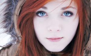 Women, Redhead, Face, Blue Eyes wallpaper thumb