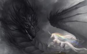 Unicorn and dragon wallpaper thumb