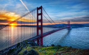 Golden Gate Bridge, San Francisco, California, USA, sunset wallpaper thumb