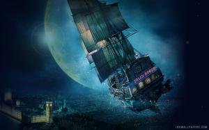 Jolly Roger Ship Peter Pan wallpaper