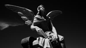 Statue, Monochrome, Angel wallpaper thumb