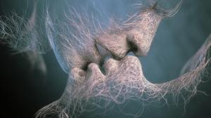 net, kiss, tenderness, composition wallpaper thumb