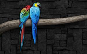 Pair of Parrots wallpaper thumb