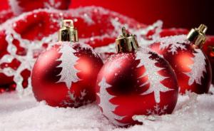 new year, christmas, christmas decorations, snow, close-up wallpaper thumb