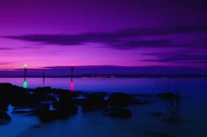 Lilac-purple Sunset Over The Sea wallpaper thumb