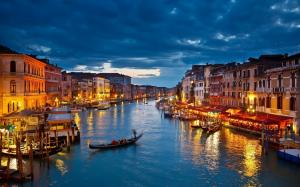 The lights of Venice Canal at night wallpaper thumb