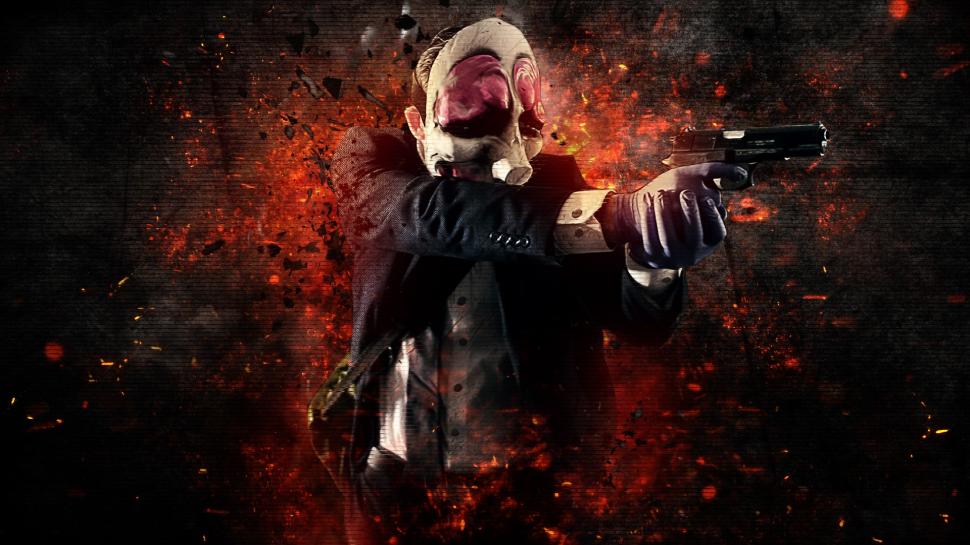 Payday: The Heist  HD wallpaper,Payday: The Heist HD wallpaper,Hoxton HD wallpaper,mask HD wallpaper,Colt M1911 HD wallpaper,gun HD wallpaper,weapon HD wallpaper,money HD wallpaper,Bank Robbery HD wallpaper,Overkill Software HD wallpaper,Video Game HD wallpaper,background HD wallpaper,1920x1080 wallpaper