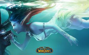 world of warcraft, fan art, elf, girl, water wallpaper thumb