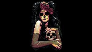 Dia De Los Muertos Day of the Dead Face Skull Flower Black HD wallpaper thumb
