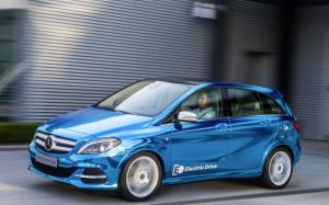 Mercedes-Benz B-class Electric Drive blue car speed wallpaper thumb