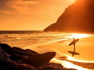 Beach, Surfers, Sunset, Landscape, Sea wallpaper thumb