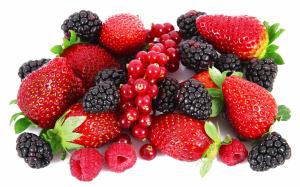 Strawberries, blackberries, raspberries, red berries, fruits wallpaper thumb