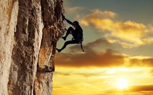 Climb Climbing Rock Stone Person Sunlight HD wallpaper thumb