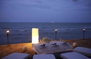 Romantic Sunset Beach Dining wallpaper thumb