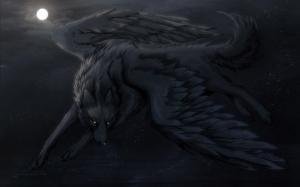 Wolf with wings wallpaper thumb