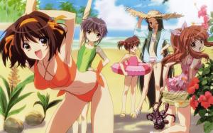 Anime, Anime Girls, The Melancholy of Haruhi Suzumiya, Suzumiya Haruhi, Asahina Mikuru, Nagato Yuki, Swimwear, Summer wallpaper thumb