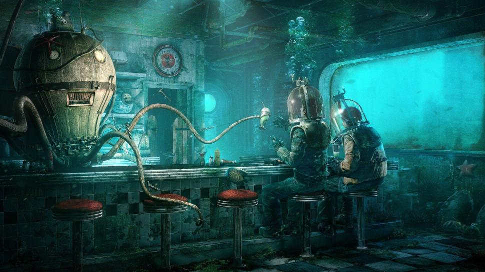 Fantasy Art, Science Fiction, Fallout, Underwater, Sea wallpaper,fantasy art HD wallpaper,science fiction HD wallpaper,fallout HD wallpaper,underwater HD wallpaper,sea HD wallpaper,2560x1440 wallpaper