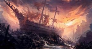 Ship, Ruin, Fantasy Art wallpaper thumb