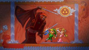 Zelda Triforce Link Sword Bow Arrow Shield Ganondorf Nintendo Wind Waker HD wallpaper thumb