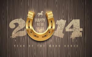 Happy New Year 2014, wood, horse wallpaper thumb