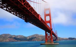Golden Gate Bridge Bridge San Francisco Fog Mist Ocean HD wallpaper thumb